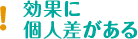 効果に個人差がある